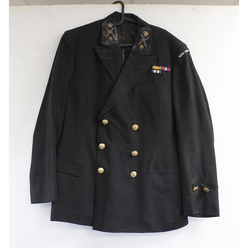 6 - British Royal Navy dress uniform jacket having brass naval buttons by Firmin, bullion wire collar ba... 