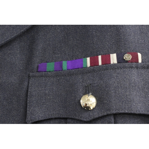 62 - British Royal Air Force dress uniform jacket having I J Dewhirst (Uniforms) label, Staybrite RAF but... 