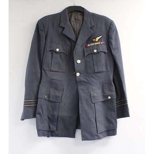 63 - British Royal Air Force dress uniform jacket having RAF Staybrite buttons by Gaunt, sleeve rank insi... 