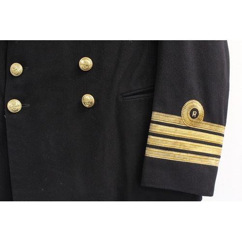 8 - British Royal Navy dress uniform jacket having Gieves label, brass naval buttons by Gieves, bullion ... 