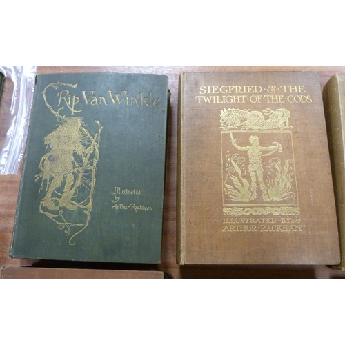 21 - RACKHAM ARTHUR (Illus).&nbsp;&nbsp;Rip Van Winkle. Tipped in col. plates. Quarto. Orig. cloth gilt, ... 