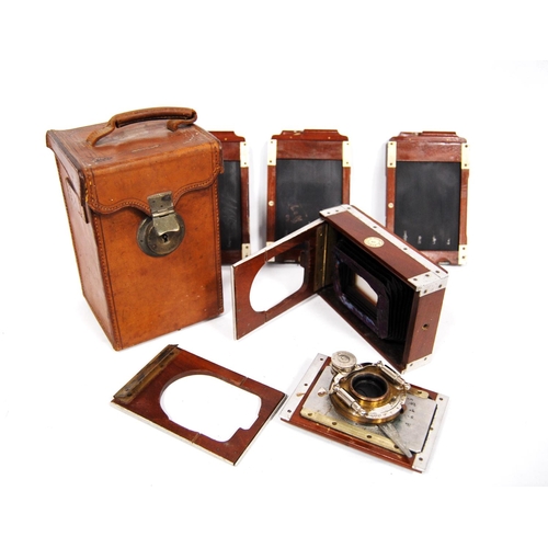 Shew & Co 'The Xit' camera, and leather case.