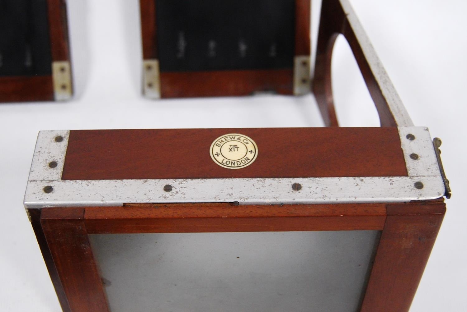 Shew & Co 'The Xit' camera, and leather case.