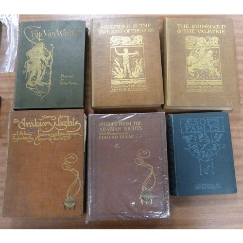 21 - RACKHAM ARTHUR (Illus).&nbsp;&nbsp;Rip Van Winkle. Tipped in col. plates. Quarto. Orig. cloth gilt, ... 