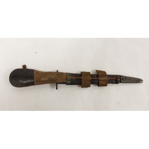 84 - WW2 British Fairbarn-Sykes commando fighting knife. Steel blade & ridged bronze handle. Original... 