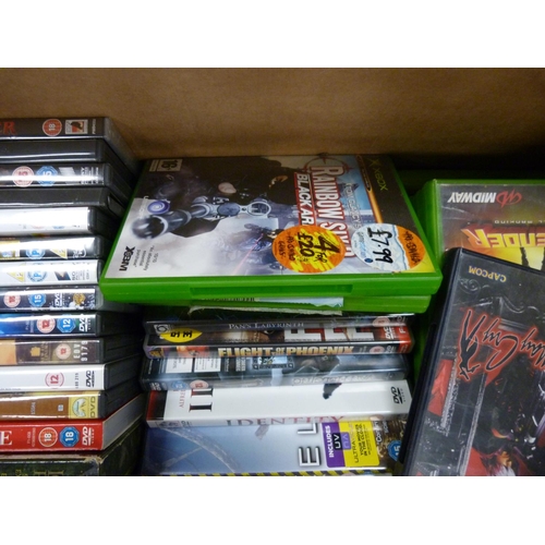 187 - Large collection of DVDs and X Box games