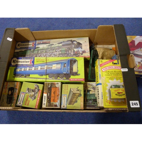 245 - Box of Kitmaster models, Midland Parlour car and 241P Mountain etc