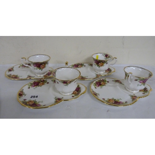 254 - Royal Albert Country Rose cake plates and cups