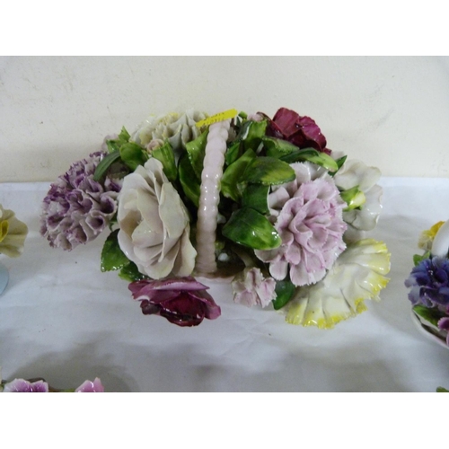 255 - Collection of various flower basket ornaments