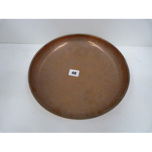 48 - Arts and crafts style Lygon copper dish