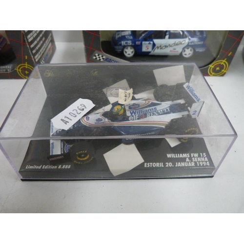 70 - Collection of die cast racing cars The William Renault Ayrton Senna, Mondeo, etc