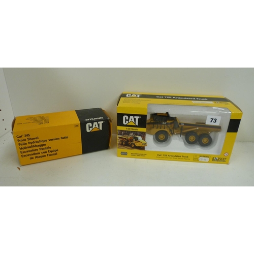 73 - Two die cast models Cat 725, Norscott and Cat 245 front shovel, both boxed