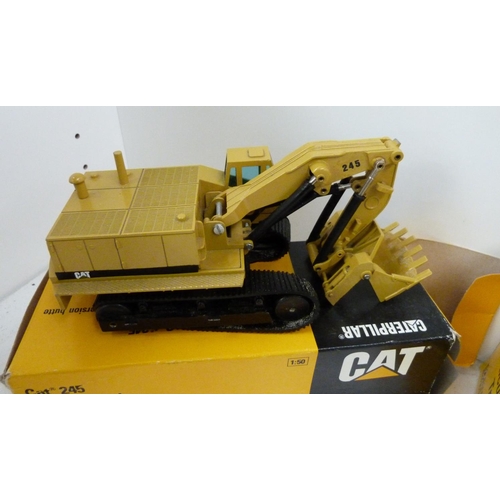 73 - Two die cast models Cat 725, Norscott and Cat 245 front shovel, both boxed