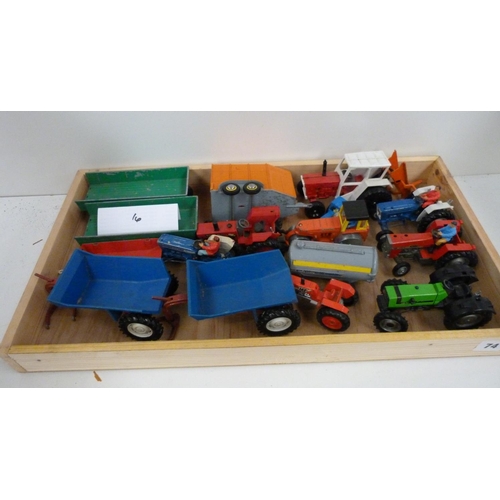 74 - Collection of various die cast Britain's tractors to include Massey, Ferguson, Ford and Deutch