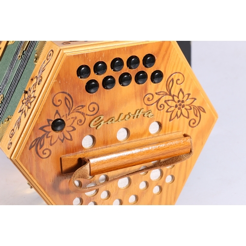 237 - Galotta twenty key squeeze box concertina in cardboard box