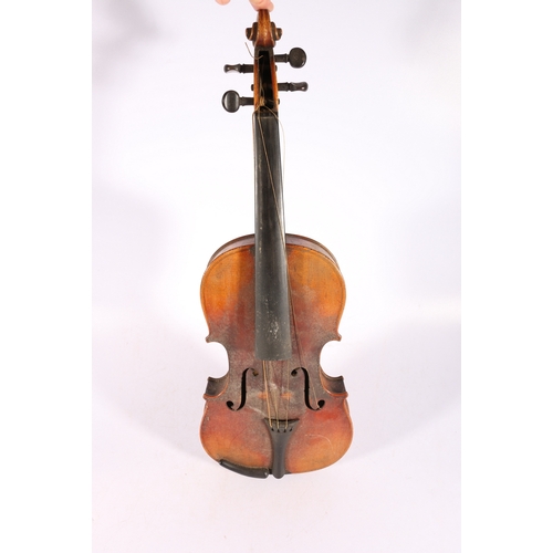 235 - French violin labelled Vuillaume a Paris and stamped similar verso to the two piece back together wi... 