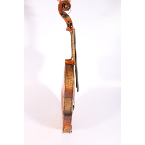 235 - French violin labelled Vuillaume a Paris and stamped similar verso to the two piece back together wi... 