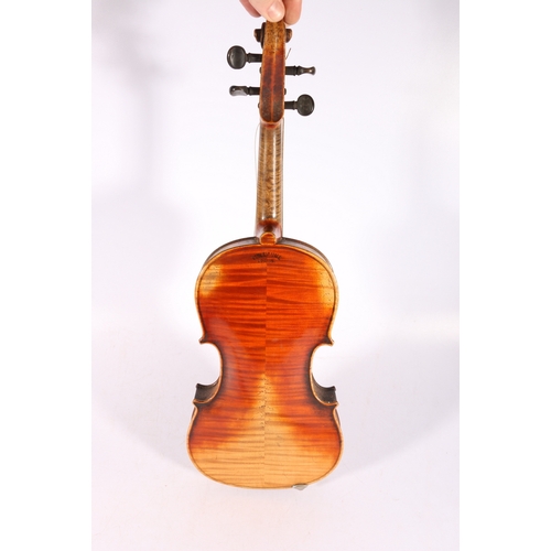 235 - French violin labelled Vuillaume a Paris and stamped similar verso to the two piece back together wi... 