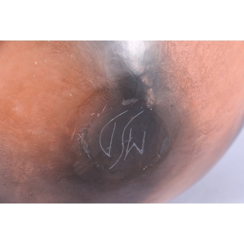 280 - Manner of GABRIELE KOCH (b1948) studio pottery burnished pot vessel, signed with MSD monogram to bas... 