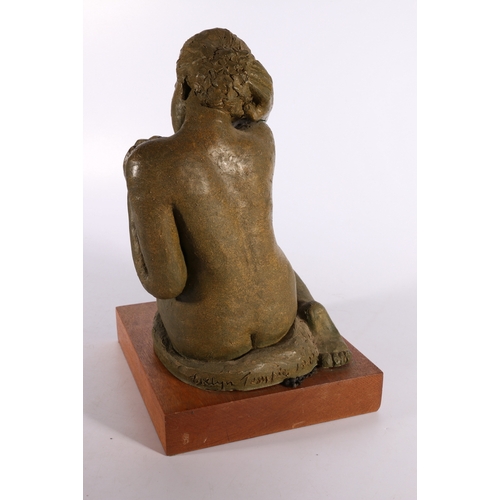 289 - EVELYN TEMPLE, Seated Nude, terracotta figure, 36cm tall, Provenance: Purchased from The Royal ... 