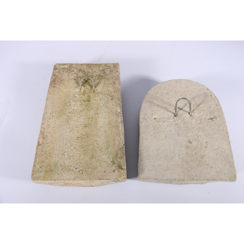 292 - SR HGC, two carved stoneware portrait plaques of a male and female, 28cm x 16cm and 24cm x 17cm