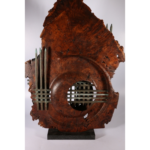 295 - JOHN WOOLLER (Australian), Great Dunsinane, multi-axis turned jarrah burl wood, bronze metal and gra... 