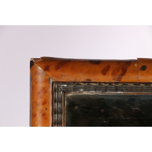 307 - Early 20th century tortoiseshell veneered table mirror with easel back and bevelled glass, 52cm x 40... 