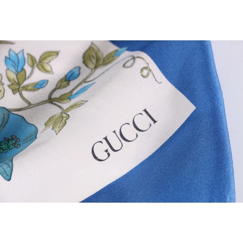 328 - Gucci silk scarf decorated with botanical sprays 82cm x 82cm