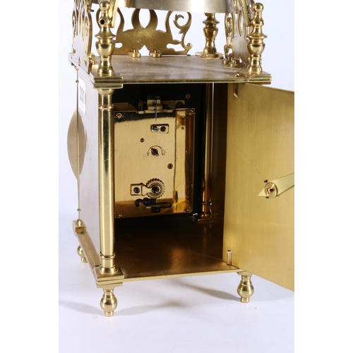 331 - Edward Jones of London brass lantern clock with French movement, the bell inscribed 