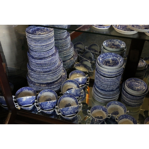 249 - Copeland Spode Italian pattern 261 piece blue and white tea and dinner set comprising ; 1 tureen, 1 ... 