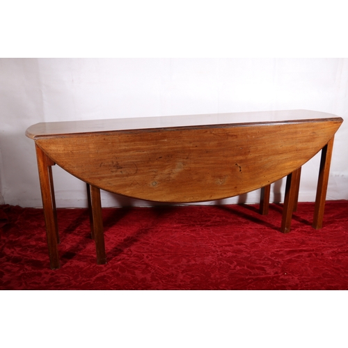 430 - 19th Century Irish mahogany wake coffin table with double gate leg action, 179cm long.