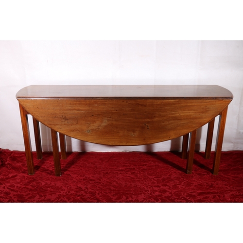 430 - 19th Century Irish mahogany wake coffin table with double gate leg action, 179cm long.