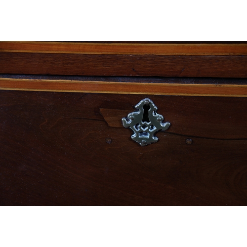 445 - Victorian mahogany inlaid seven graduated drawer chest with Greek key cornice, raised on bracket sup... 