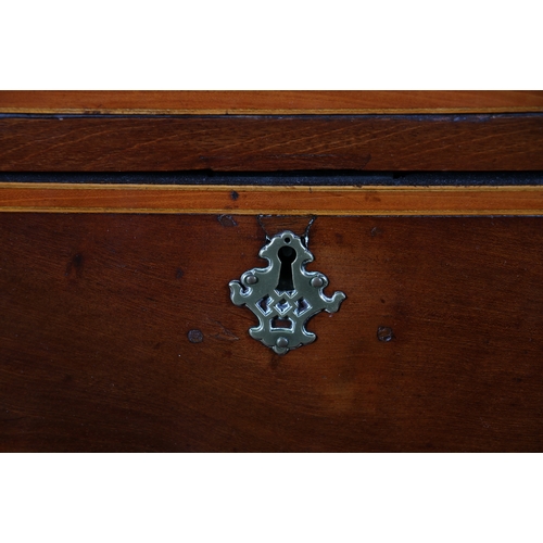 445 - Victorian mahogany inlaid seven graduated drawer chest with Greek key cornice, raised on bracket sup... 