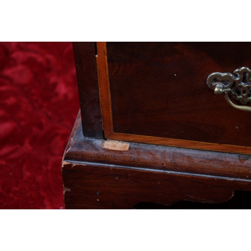 445 - Victorian mahogany inlaid seven graduated drawer chest with Greek key cornice, raised on bracket sup... 