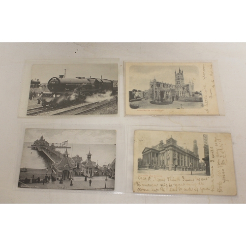 181 - Two boxes of vintage and antique postcards depicting railways and regional subjects.