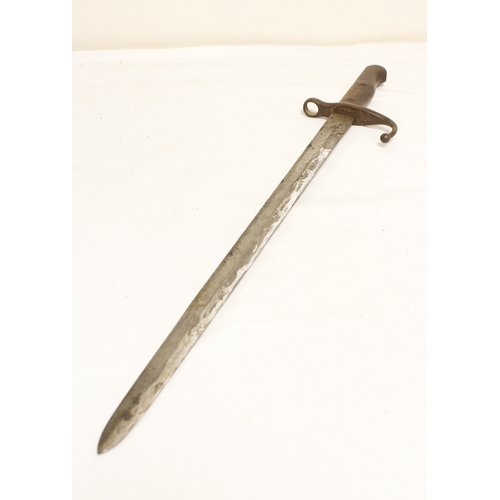 132 - WW1 M1903 Ottoman Empire Mauser bayonet with 46cm quillback black, with scabbard.