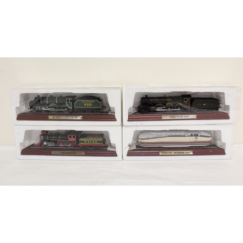 338 - Four Atlas Editions model steam trains to include American 1855 model of 