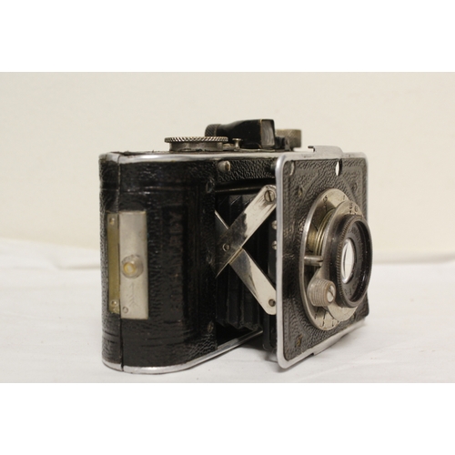 383 - Five antique folding plate cameras to include two Eastman Kodak No. 3-A folding pocket Kodak model B... 