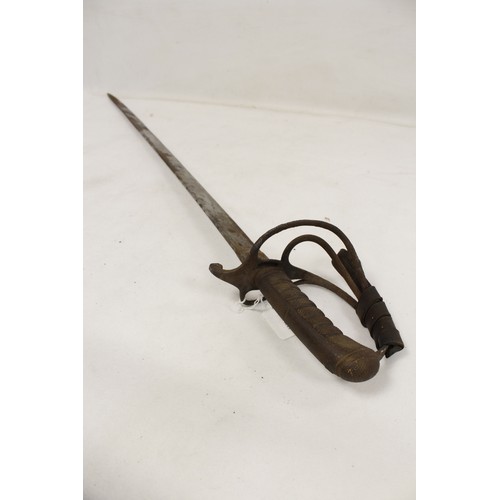 136 - British Victorian officer's sword with sharkskin handle and period scabbard.