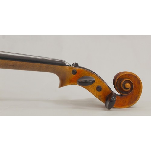 176 - Antique 19th century German 4/4 violin modelled after a 1721 Stradivarius. In original fitted hard c... 