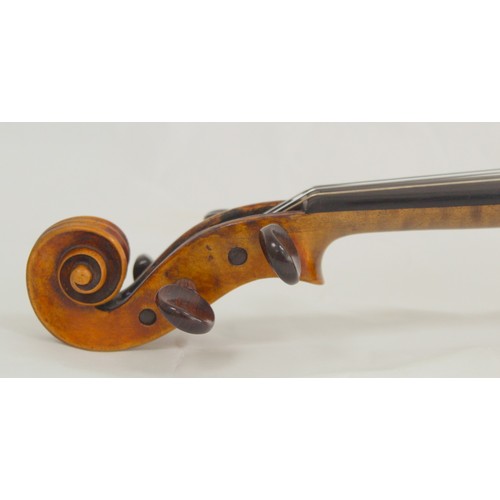 176 - Antique 19th century German 4/4 violin modelled after a 1721 Stradivarius. In original fitted hard c... 