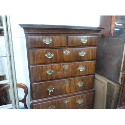 657 - Early 19th century flame mahogany chest on chest.