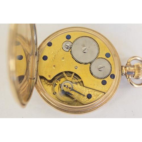 133C - Antique 9ct gold 7J keyless wind pocket watch in A.L.D case Birmingham 1918. The watch was presented... 