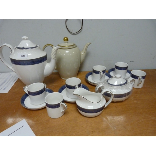 309 - Spode coffee set and a Bavarian teapot