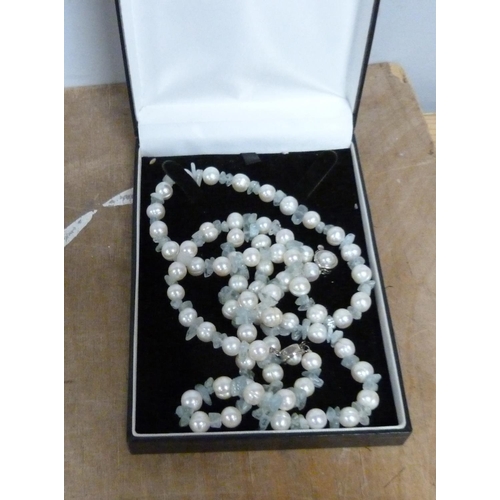 56 - Large collection of costume jewellery to include simulated pearls, beads, brooches etc