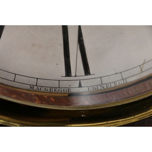 455 - Antique mahogany cased drum head longcase Grandfather clock, the silvered dial with Roman numeral ch... 