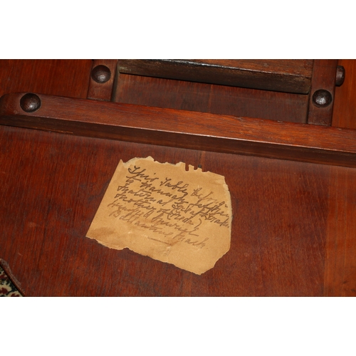 457 - 19th century walnut and mahogany tilt-top table, the oval top inlaid with marquetry floral design, r... 