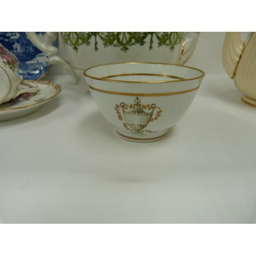 44 - Vintage porcelain to include Wedgwood teapot, floral cup and saucer etc.