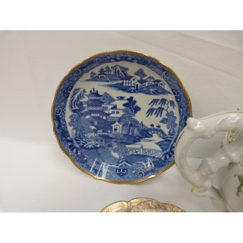 44 - Vintage porcelain to include Wedgwood teapot, floral cup and saucer etc.